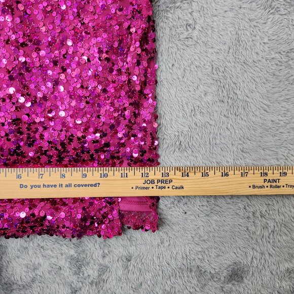 Wild Fable Mini Dress Womens S Pink Sequin With Adjustable Straps & Side Slit - Picture 9 of 16